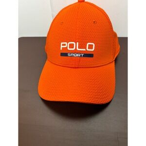 Polo Sport Ralph Lauren Orange Baseball Cap Hat S/M Pat 6493880